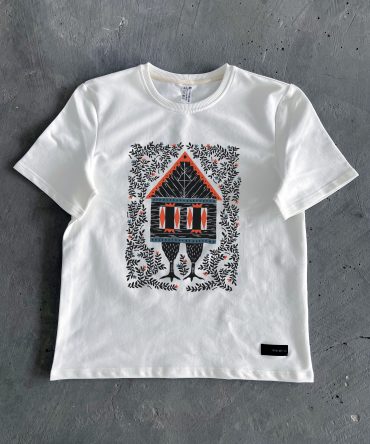 Футболка молочная ИЗБУШКА